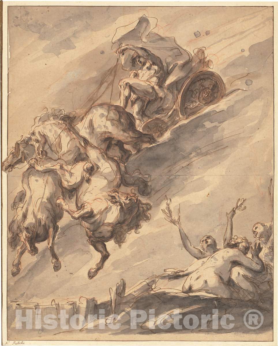 Art Print : Gaspare Diziani, The Fall of Phaeton, c.1748 - Vintage Wall Art