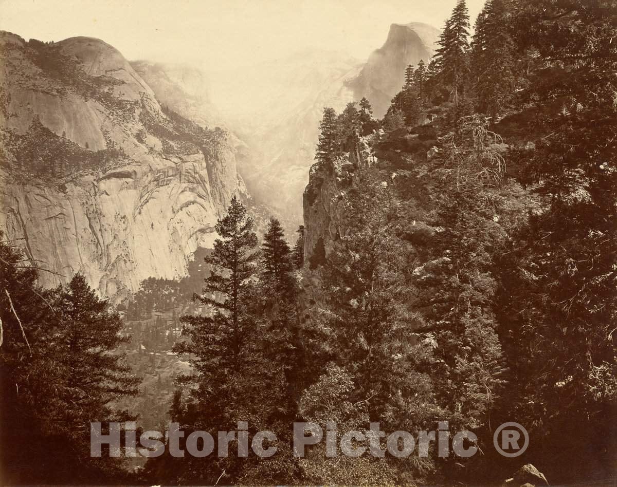 Art Print : Eadweard Muybridge, Tenaya Canyon from Union Point, Valley of The Yosemite, 1872 - Vintage Wall Art