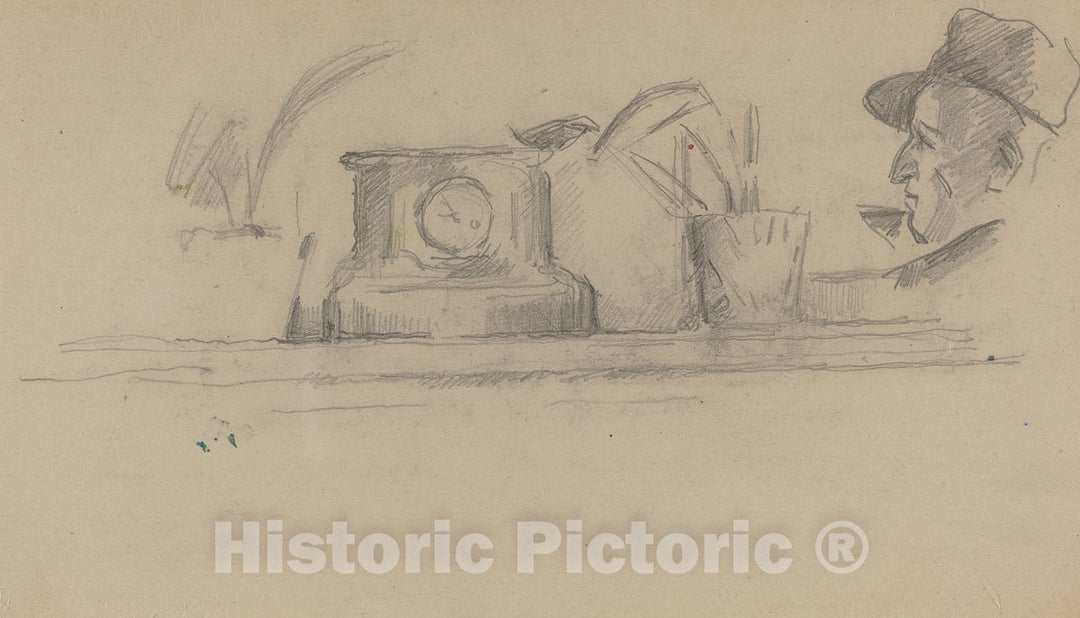 Art Print : Paul CÃ©zanne, The Artist's Father and Objects on a Mantel [Verso], c.1879 - Vintage Wall Art