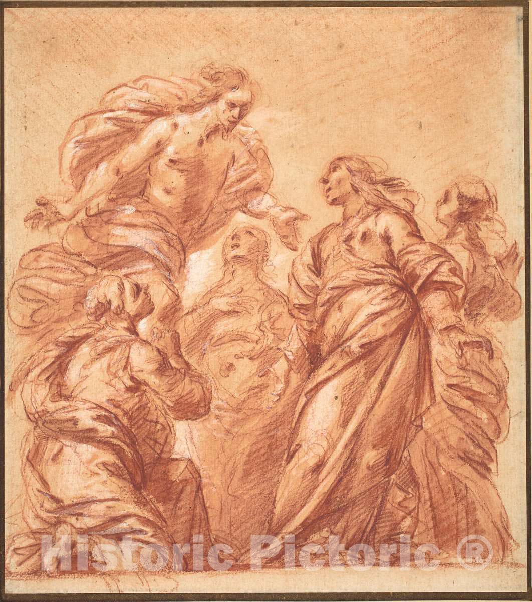 Art Print : Bartolomeo Biscaino, Christ Appearing to The Three Marys - Vintage Wall Art