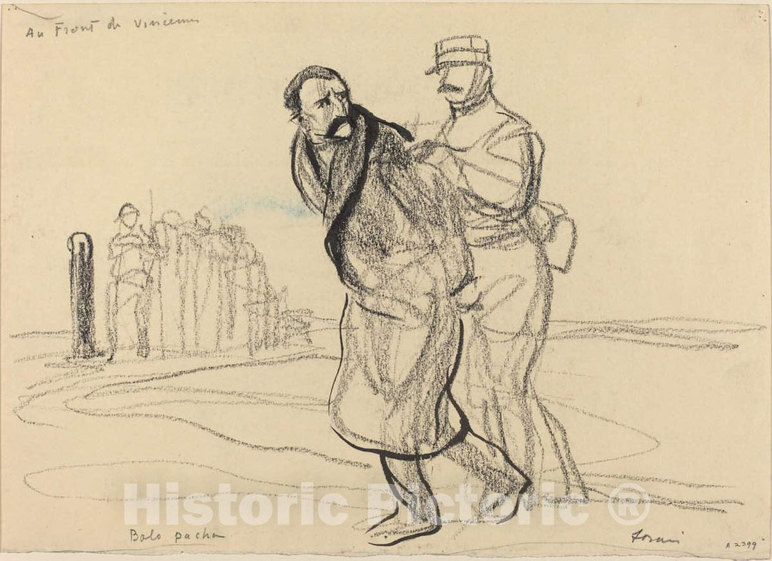 Art Print : Louis Forain, Au Front de Vincennes. Bolo Pacha, c.1917 - Vintage Wall Art