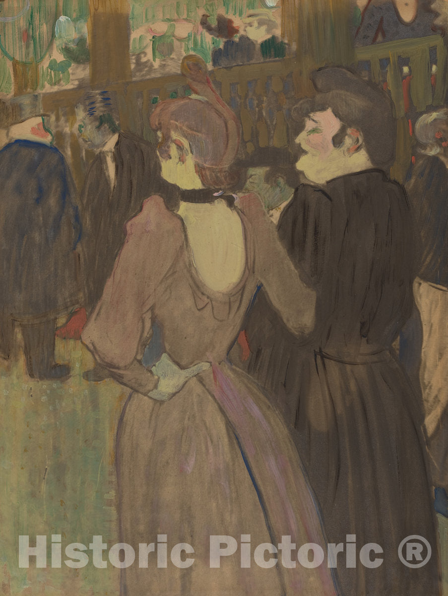 Art Print : Henri de Toulouse-Lautrec, La Goulue and Her Sister, c. 1892 - Vintage Wall Art