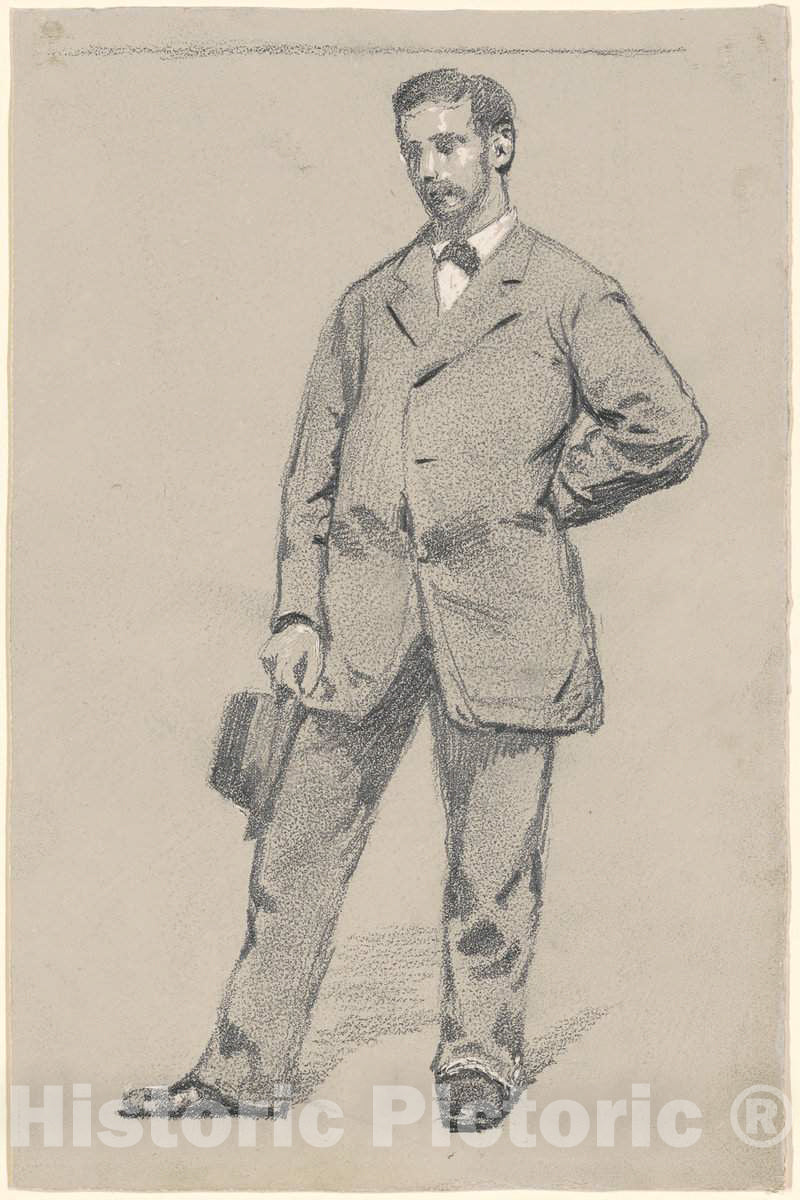 Art Print : Robert William Vonnoh, Standing Man, Late 19th Century - Vintage Wall Art