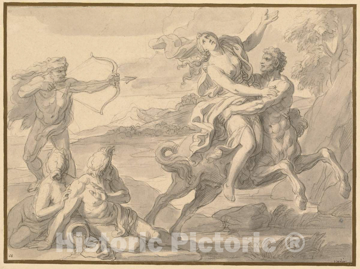 Art Print : FranÃ§ois Verdier, The Rape of Deianira, Late 1670s? - Vintage Wall Art