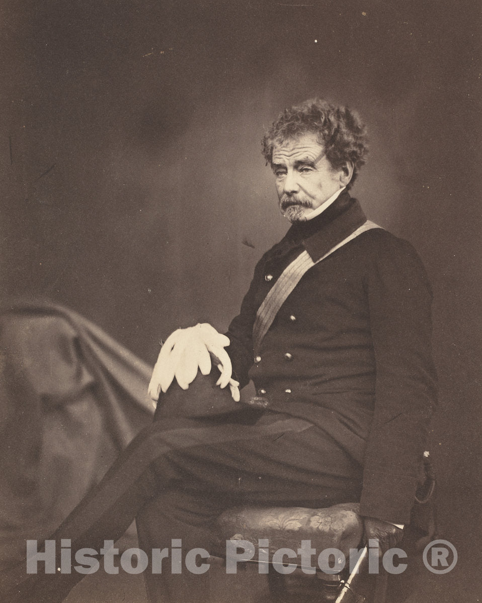 Art Print : Roger Fenton, Lieutenant General Sir Colin Campbell, G.C.B, 1855 - Vintage Wall Art