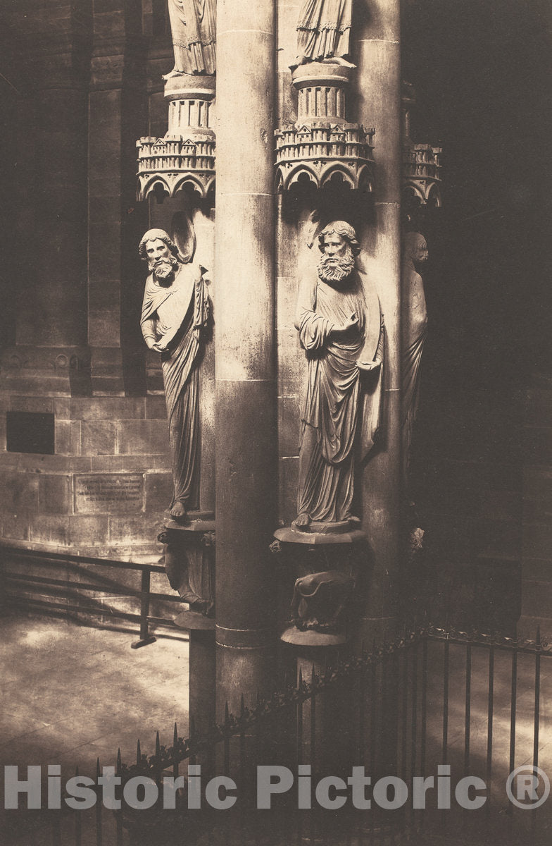 Art Print : Charles David Winter, Pillar of Angels, Strasbourg Cathedral, c. 1858 - Vintage Wall Art