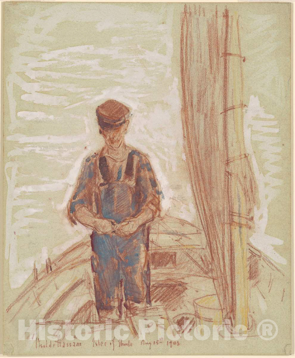 Art Print : Childe Hassam, Fisherman, Isle of Shoals, 1903 - Vintage Wall Art