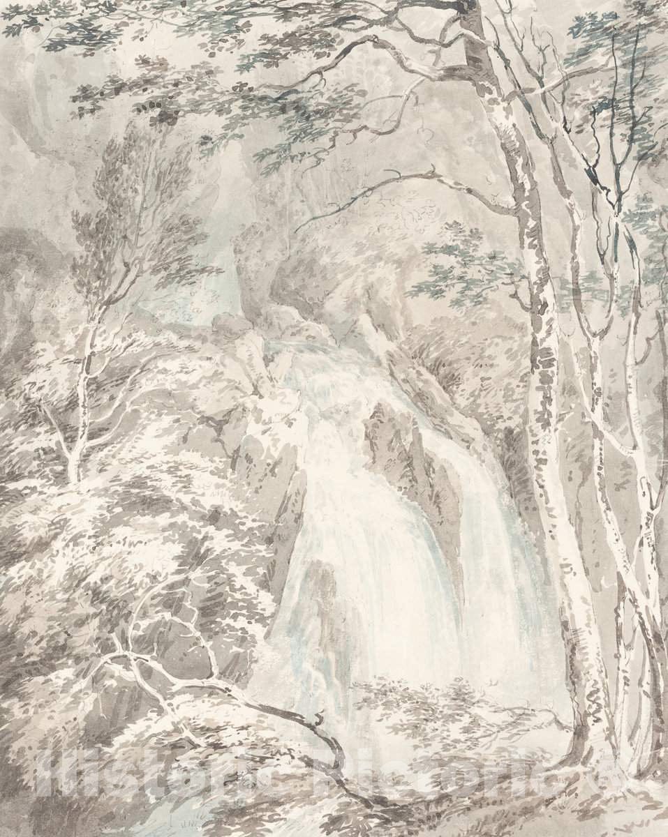 Art Print : Joseph Mallord William Turner, A Waterfall, c.1796 - Vintage Wall Art