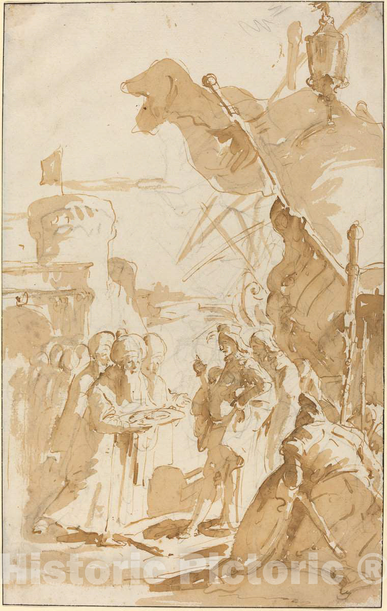 Art Print : Giovanni Battista Tiepolo, Capitulation of a Town - Vintage Wall Art