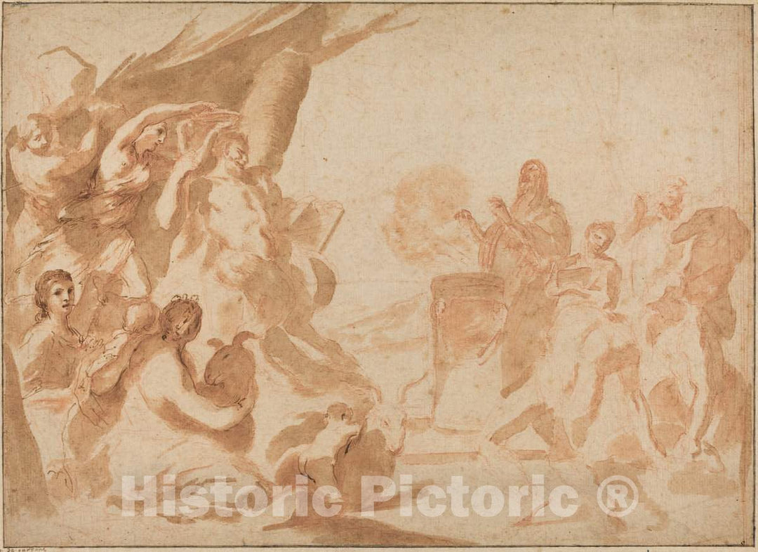 Art Print : Sacchi, A Sacrifice to Pan, 1630s - Vintage Wall Art