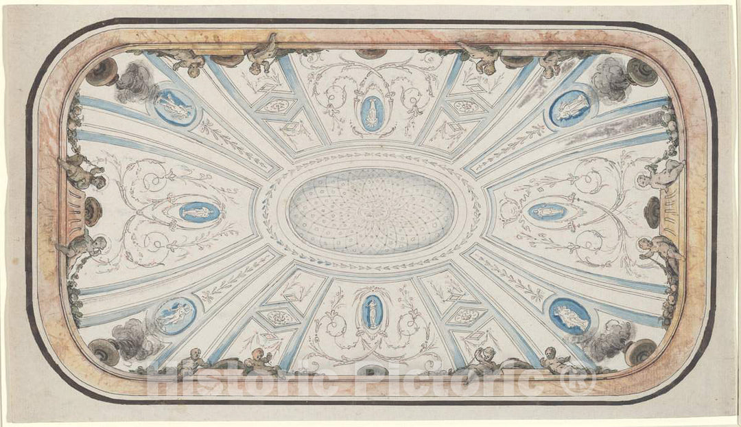 Art Print : Mauro Antonio Tesi, Design for a Ceiling - Vintage Wall Art