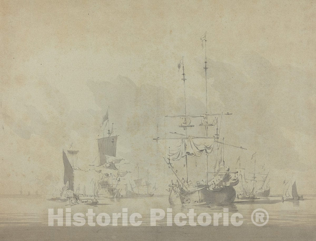 Art Print : Willem Van de Velde, Marine - Vintage Wall Art