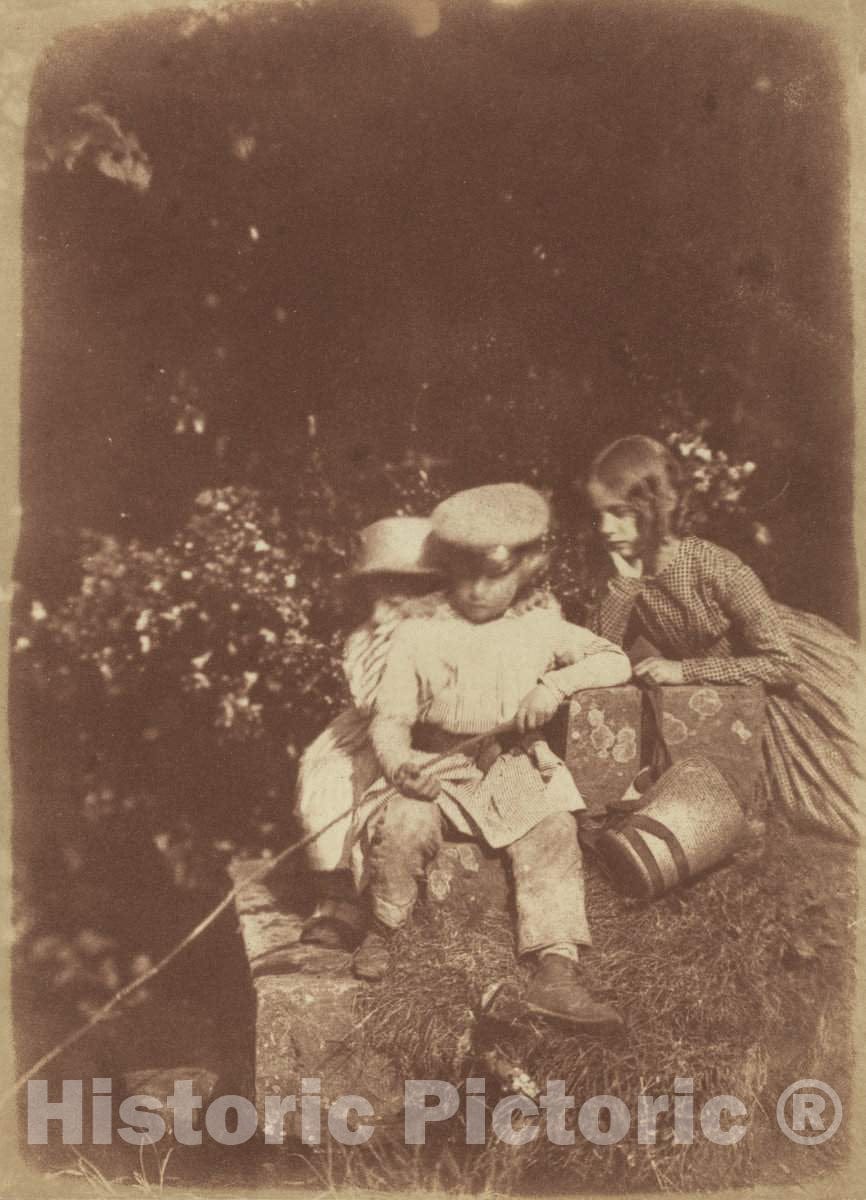 Art Print : Octavius Hill and Adamson, at The Minnow Pool, 1843-1847 - Vintage Wall Art