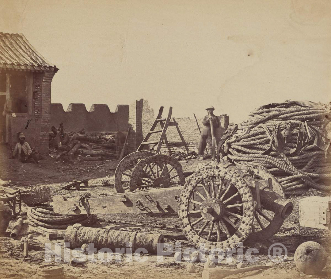 Art Print : Felice Beato, Interior of Pehtang Fort Showing The Magazine and Wooden Gun, August 1, 1860, 1860 - Vintage Wall Art