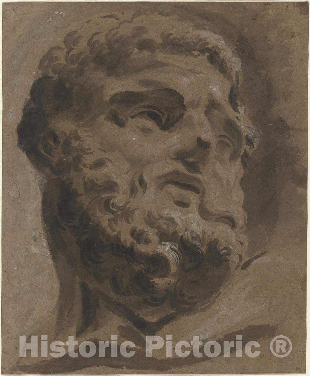 Art Print : Giovanni Battista Cipriani, Bearded Head After The Antique - Vintage Wall Art