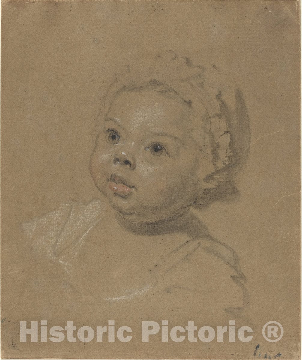 Art Print : Head of a Child, c.1730 - Vintage Wall Art