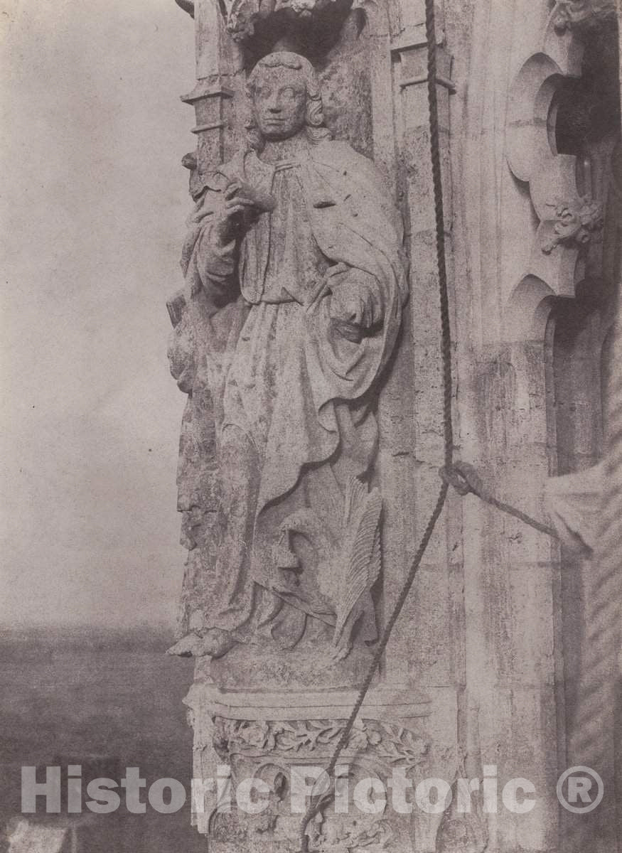 Art Print : Charles NÃ¨gre, Saint John The Evangelist, Chartres Cathedral, c. 1854 - Vintage Wall Art