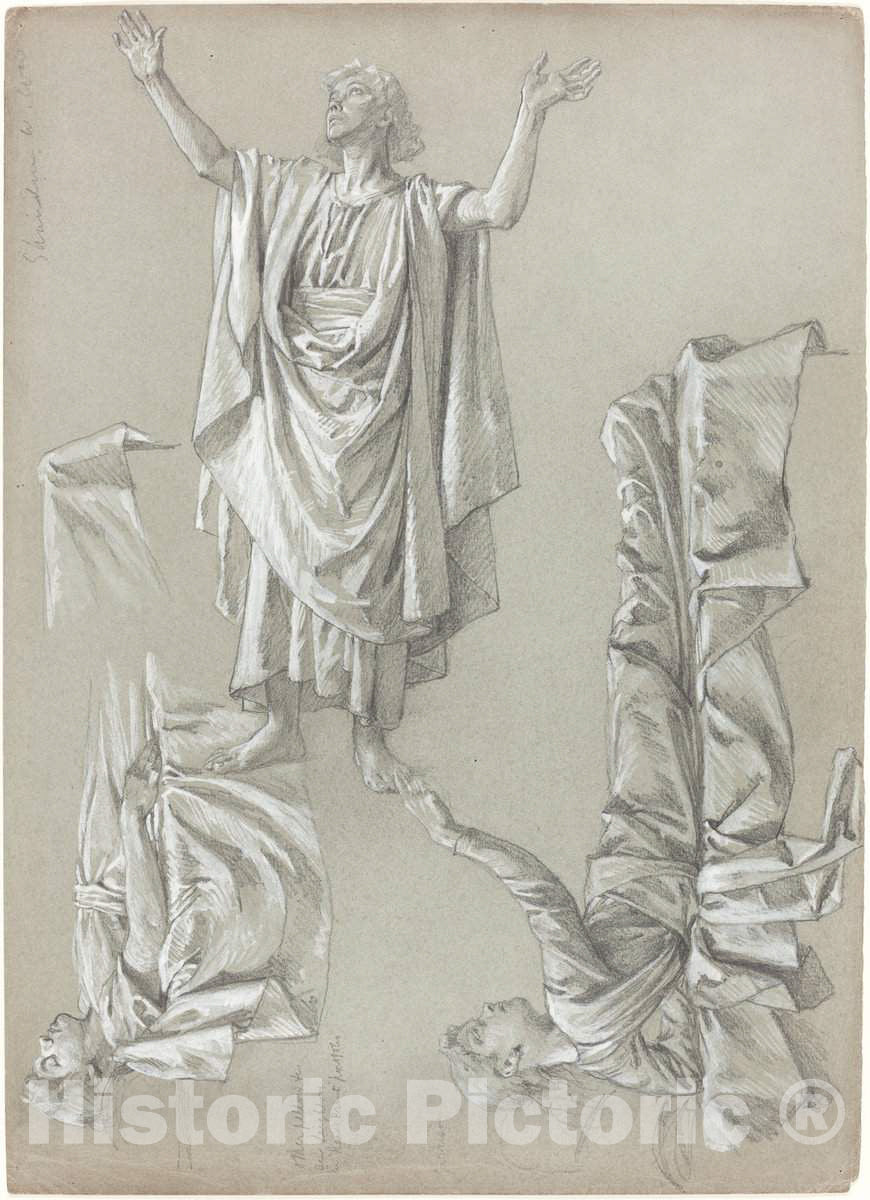 Art Print : Studies for The Raising of The Daughter of Jairus - Vintage Wall Art