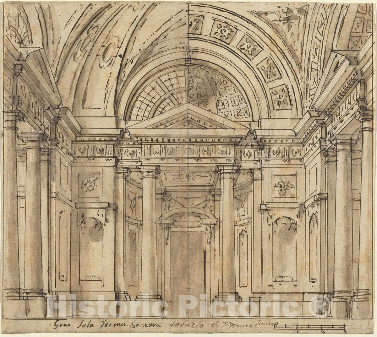 Art Print : Fabrizio Galliari, Design for Entrance to a Hall - Vintage Wall Art