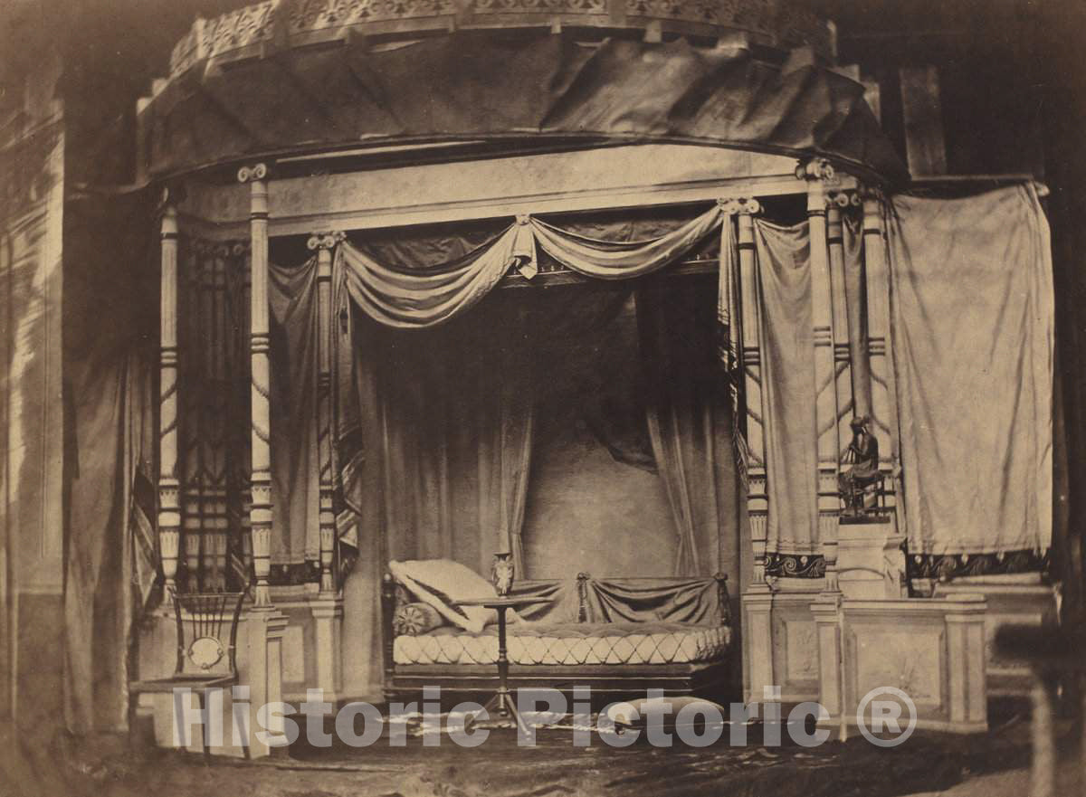 Art Print : FÃ©lix Jacques Antoine Moulin, Bedroom Display in The Paris Universal Exposition of 1855, 1855 - Vintage Wall Art