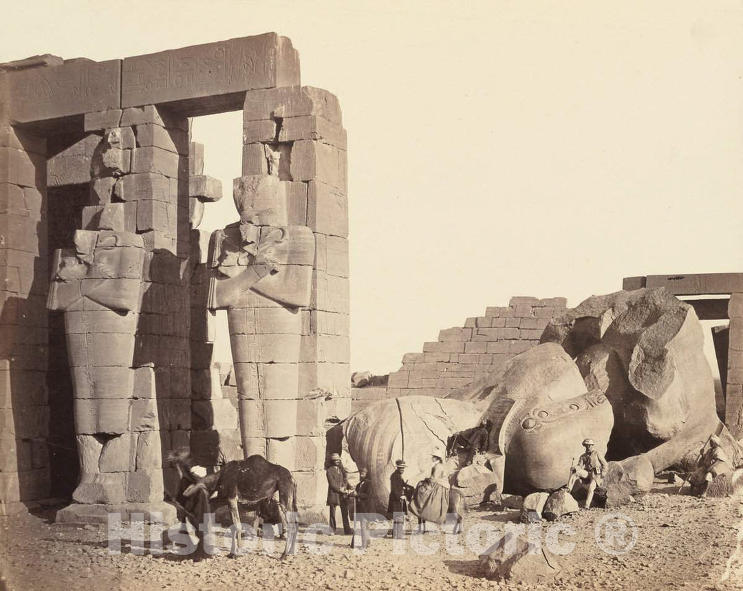 Art Print : Francis Frith, The Ramasseum of El-Kurneh, Thebes, First View, c. 1857 - Vintage Wall Art