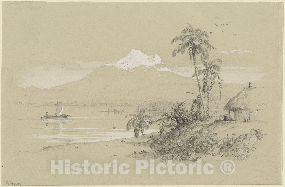 Art Print : Frederic Edwin Church, Magdalena River, New Granada, Equador, 1853 - Vintage Wall Art