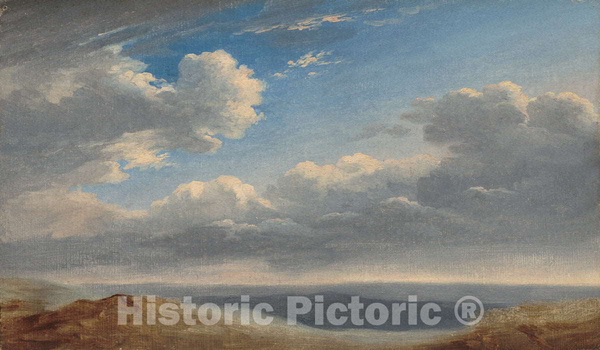 Art Print : Henri de Valenciennes, Study of Clouds Over The Roman Campagna, c.1784 - Vintage Wall Art