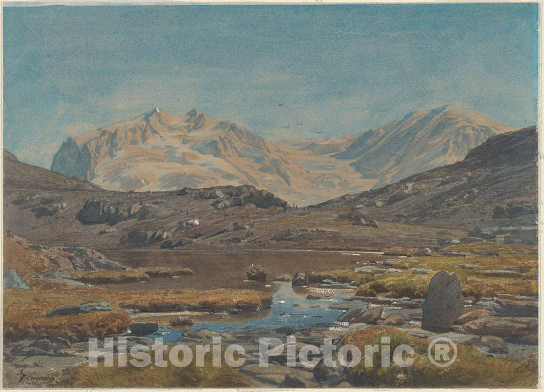 Art Print : Francois-Louis FranÃ§ais, Mountain Landscape, c. 1865 - Vintage Wall Art