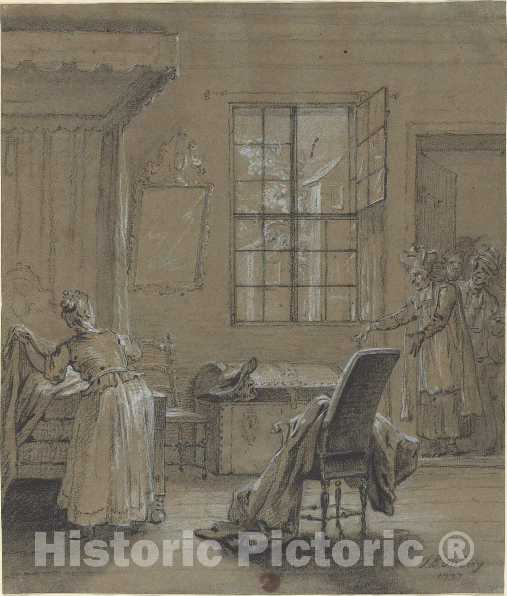 Art Print : Baptiste Oudry, Ragotin Dans le coffre, 1737 - Vintage Wall Art