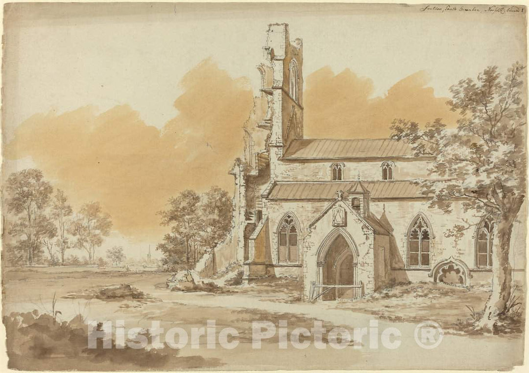 Art Print : Hendrik Frans de Cort, Fauldon, South Greenhoe, Norfolk, 1794 - Vintage Wall Art