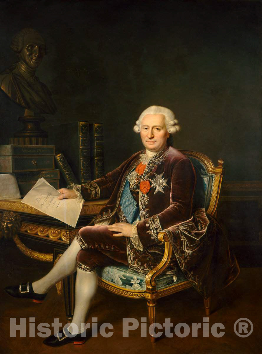 Art Print : Jules CÃ©sar Denis Van Loo, The Marquis d'Ossun, c. 1780 - Vintage Wall Art