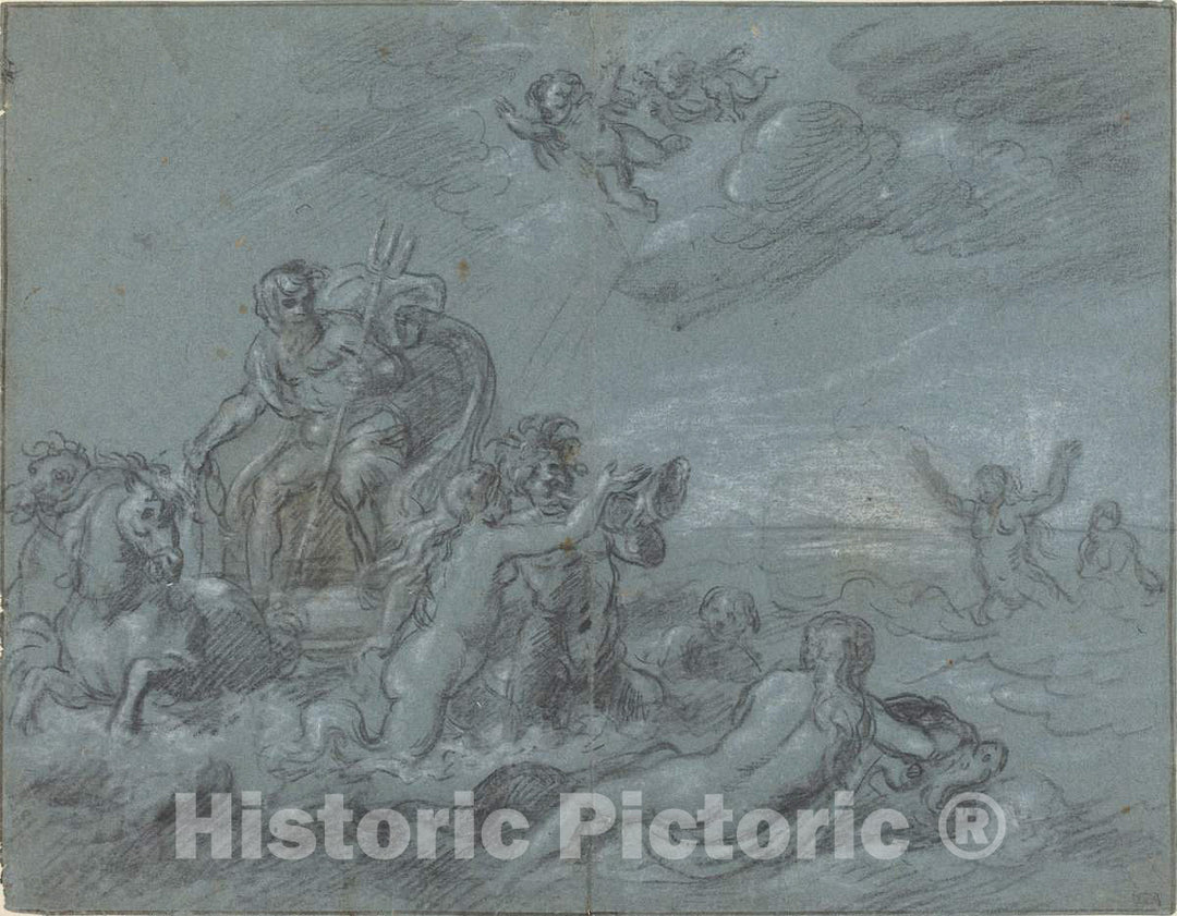 Art Print : The Triumph of Neptune, 18th Century - Vintage Wall Art