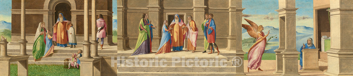 Art Print : Benedetto Diana, The Presentation and Marriage of The Virgin, and The Annunciation, c.1523 - Vintage Wall Art