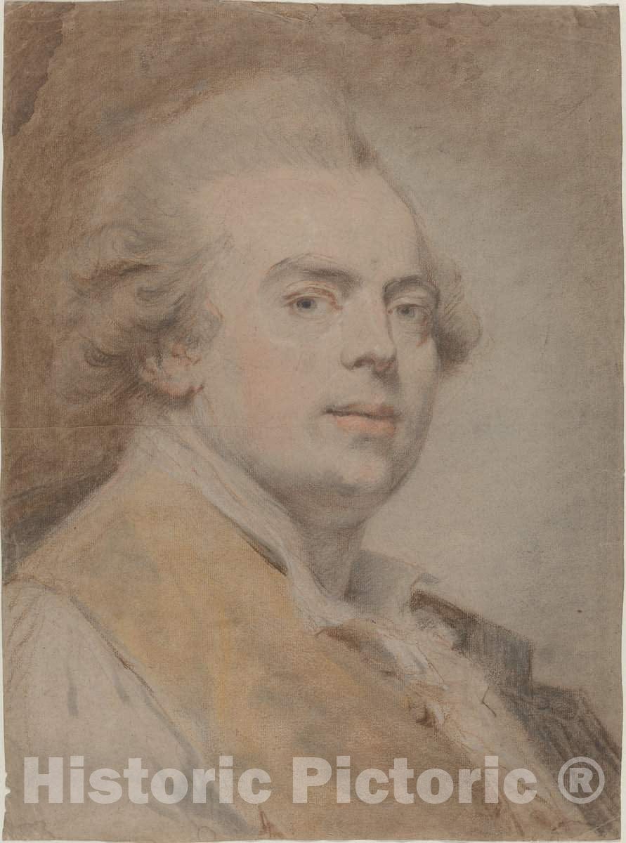 Art Print : Claude Hoin, Self-Portrait, c. 1780 - Vintage Wall Art