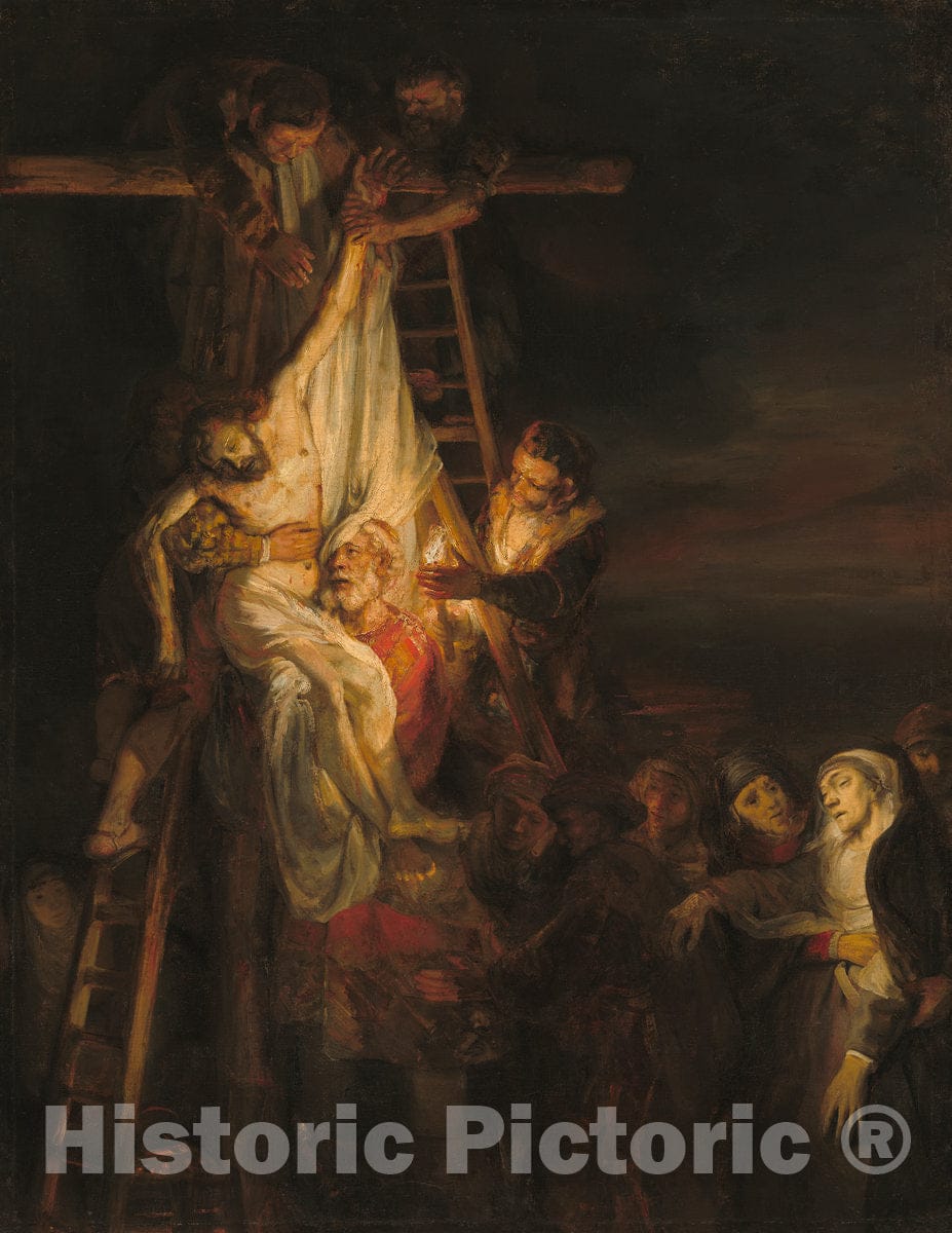 Art Print : Rembrandt, The Descent from The Cross, c.1651 - Vintage Wall Art