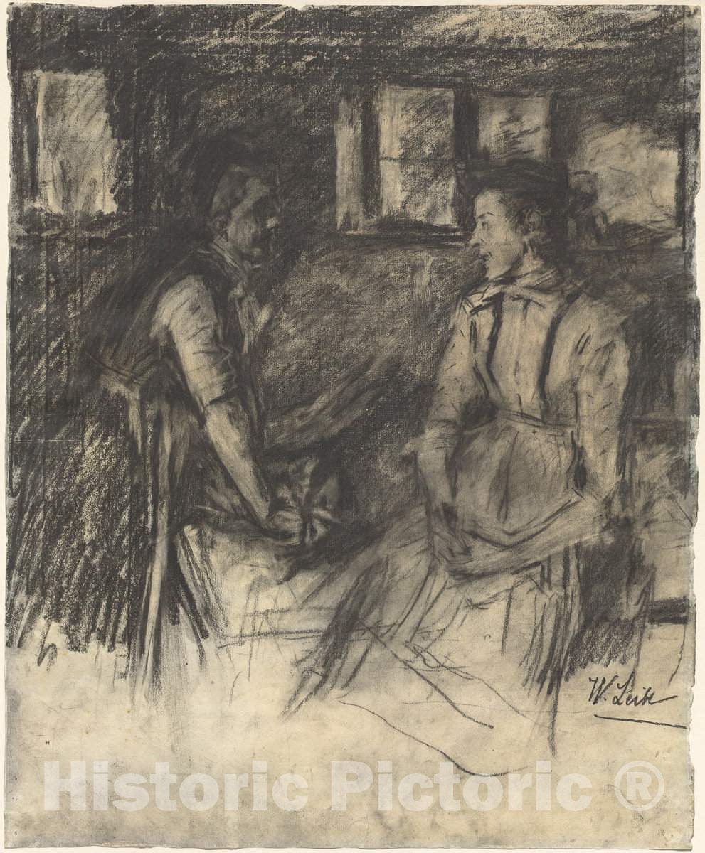 Art Print : Wilhelm Leibl, Two Women in The Kitchen, c.1896 - Vintage Wall Art