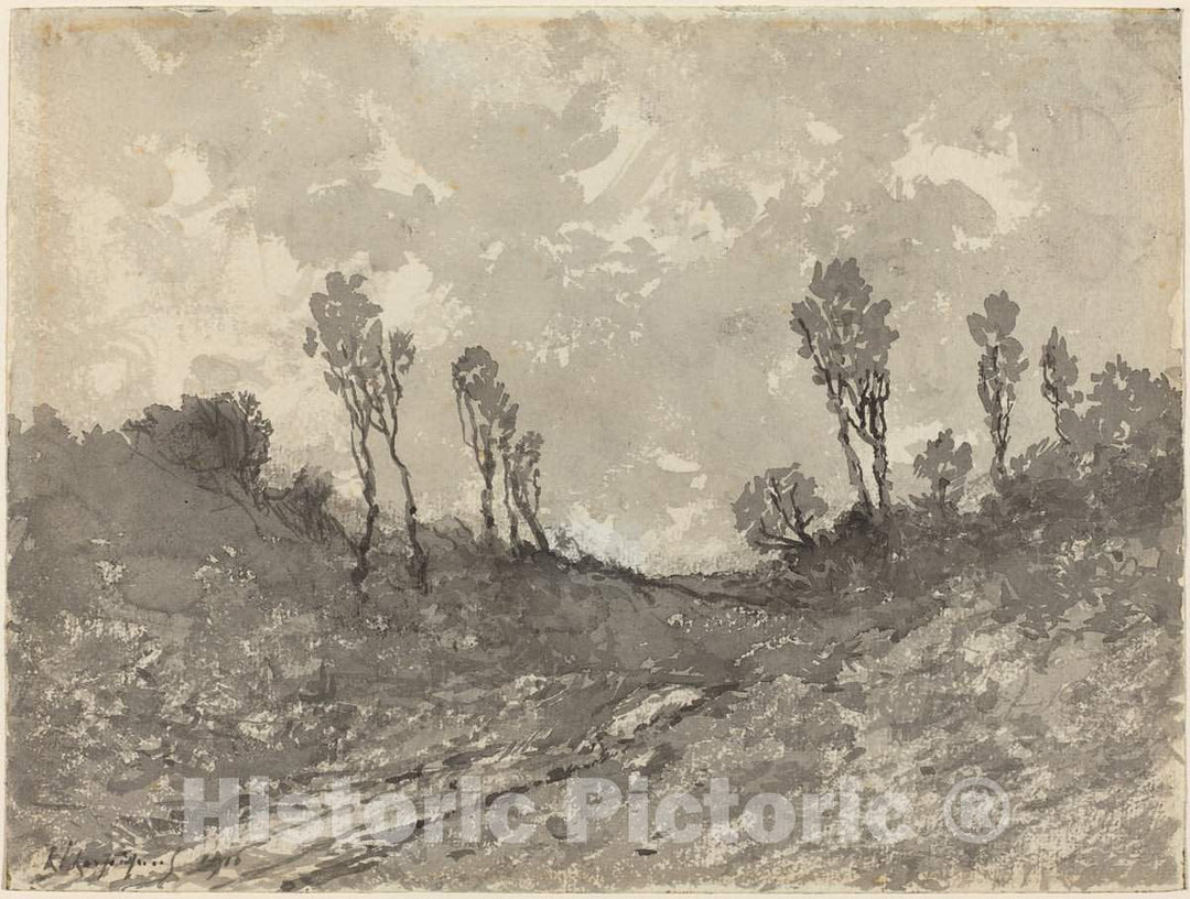 Art Print : Henri-Joseph Harpignies, Road at HÃ©risson, 1911 - Vintage Wall Art