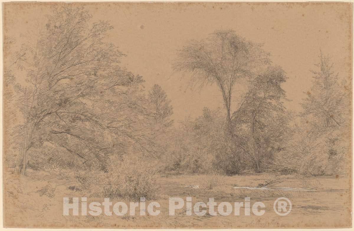 Art Print : John Henry Hill, Landscape, Early Spring, 1857 - Vintage Wall Art