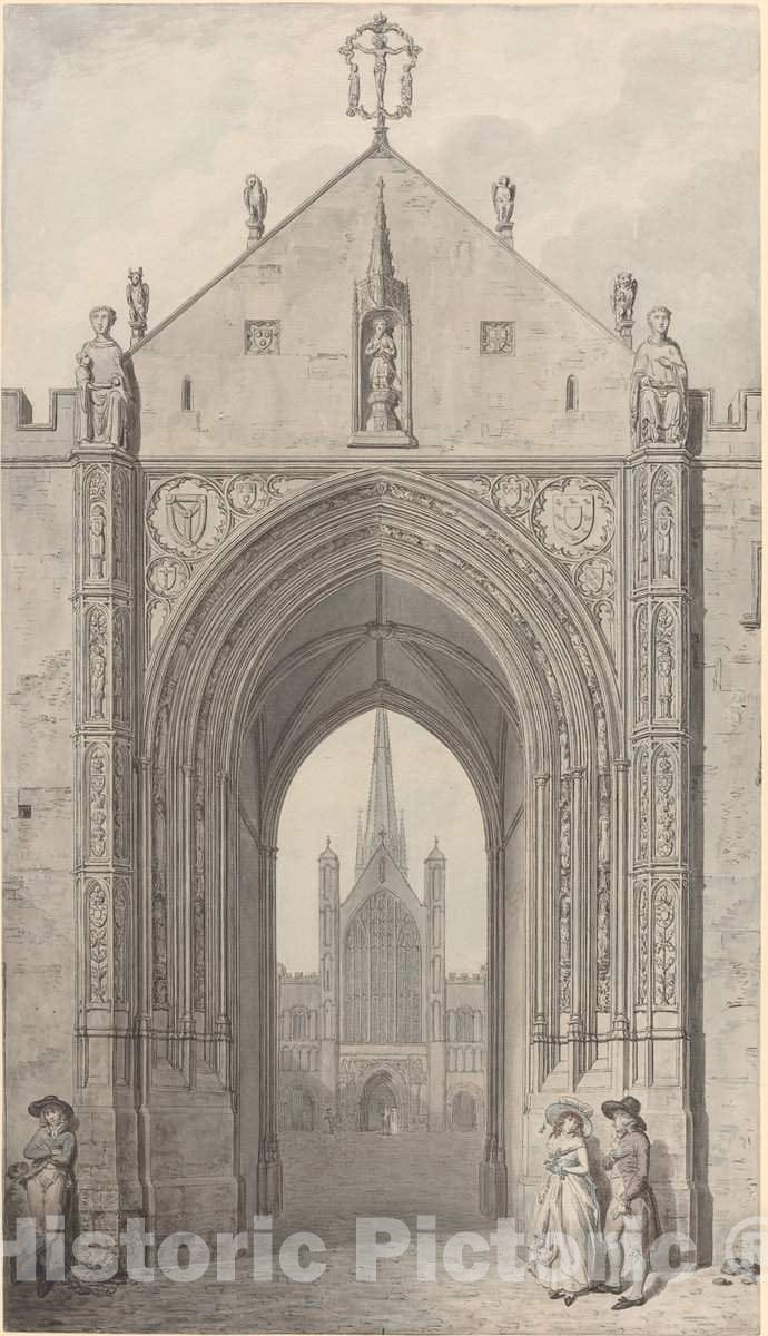 Art Print : John Carter, The Erpingham Gate, Norwich, 1791 - Vintage Wall Art