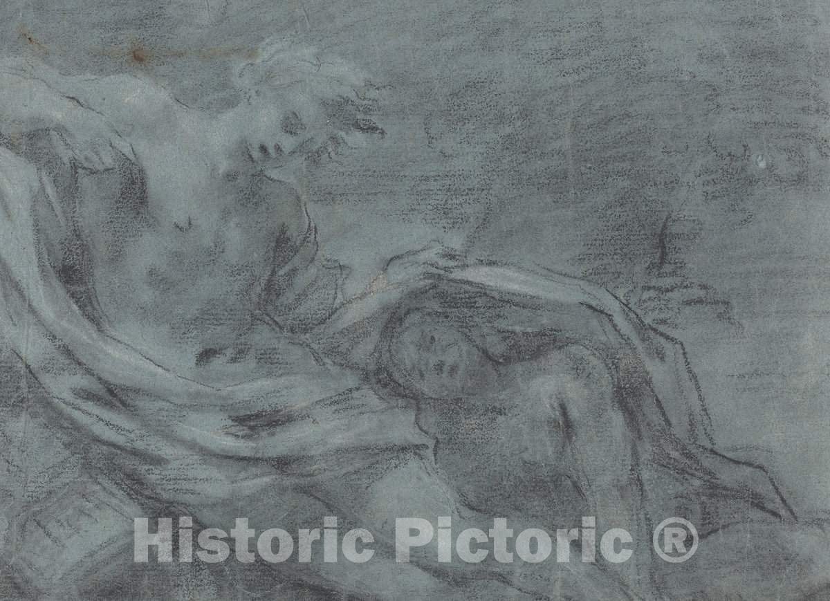 Art Print : Two Reclining Figures [Verso] - Vintage Wall Art