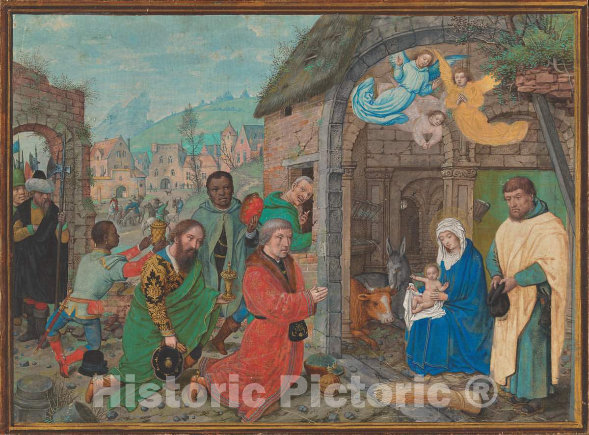 Art Print : Simon Bening, The Adoration of The Magi, mid-1520s - Vintage Wall Art