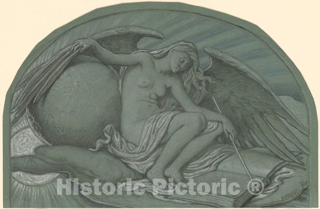 Art Print : Elihu Vedder, Study for The Eclipse of The Sun by The Moon, 1892 - Vintage Wall Art