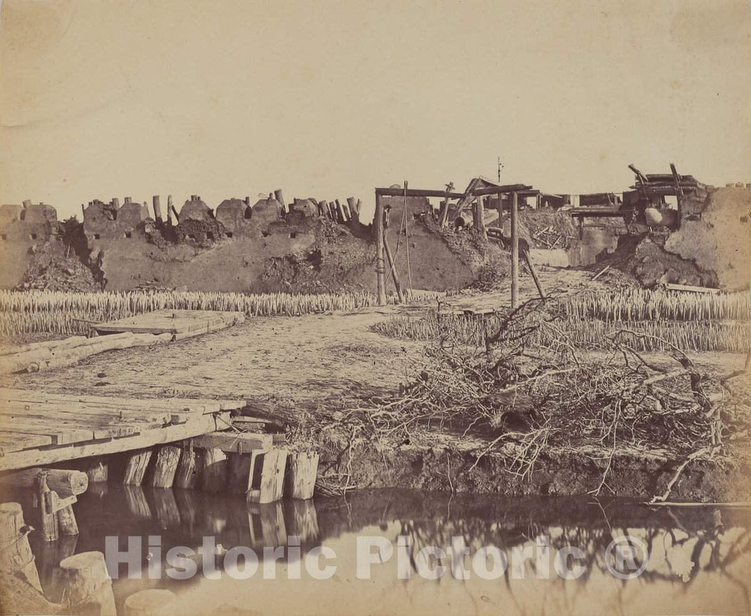 Art Print : Felice Beato, Exterior of North Fort Showing The English Entrance, August 21, 1860, 1860 - Vintage Wall Art