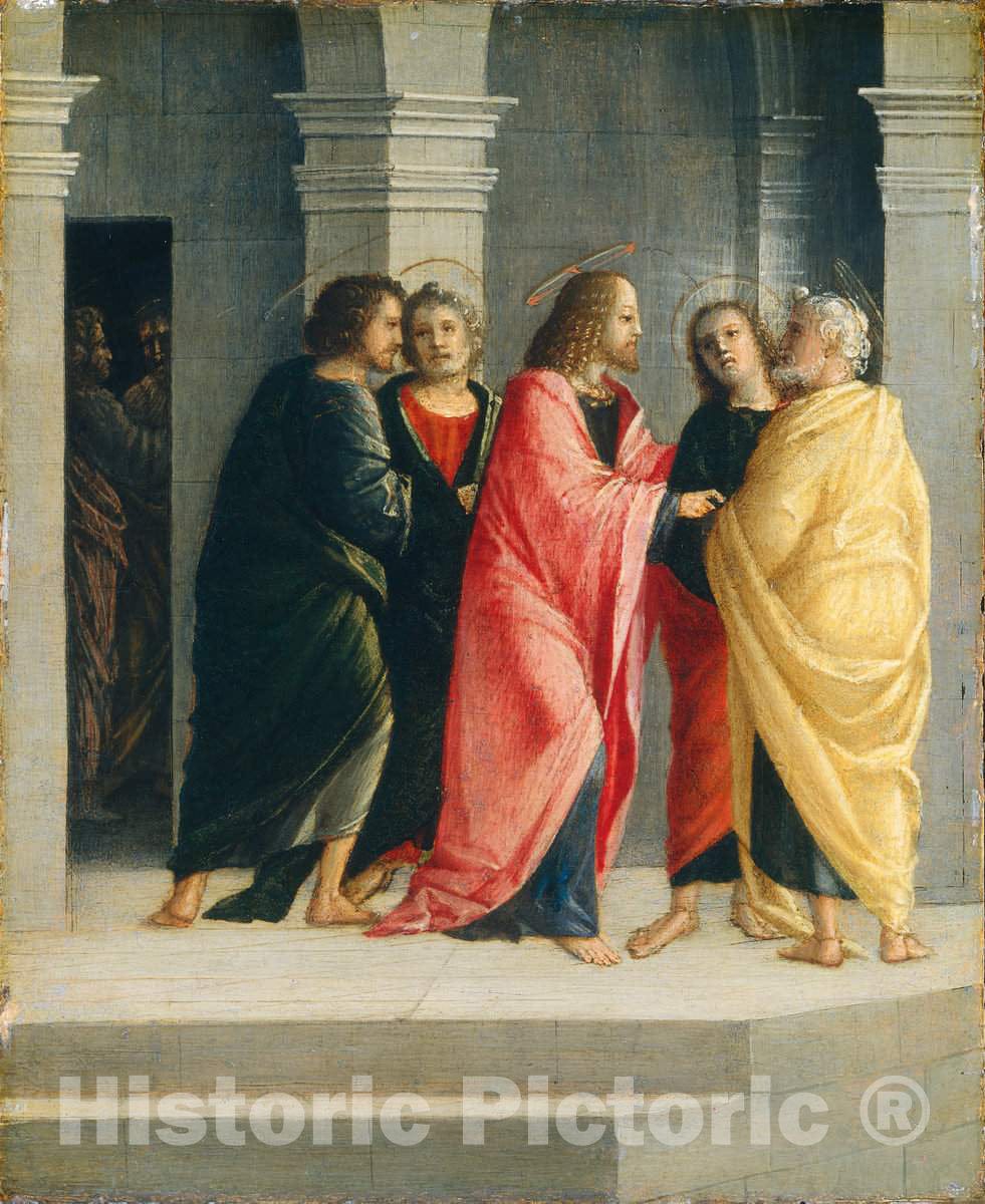 Art Print : Vincenzo Civerchio, Christ Instructing Peter and John to Prepare for The Passover, 1504 - Vintage Wall Art