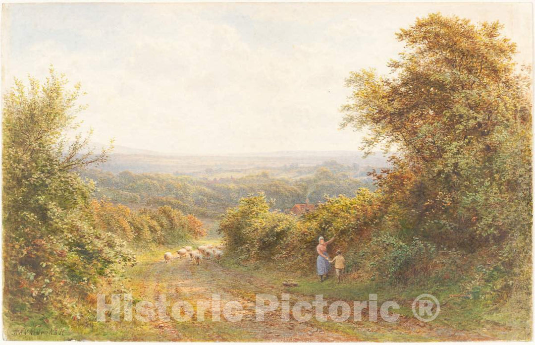 Art Print : Roberto Angelo Kittermaster Marshall, Squirrel Lane, Near Magham Down, Sussex - Vintage Wall Art