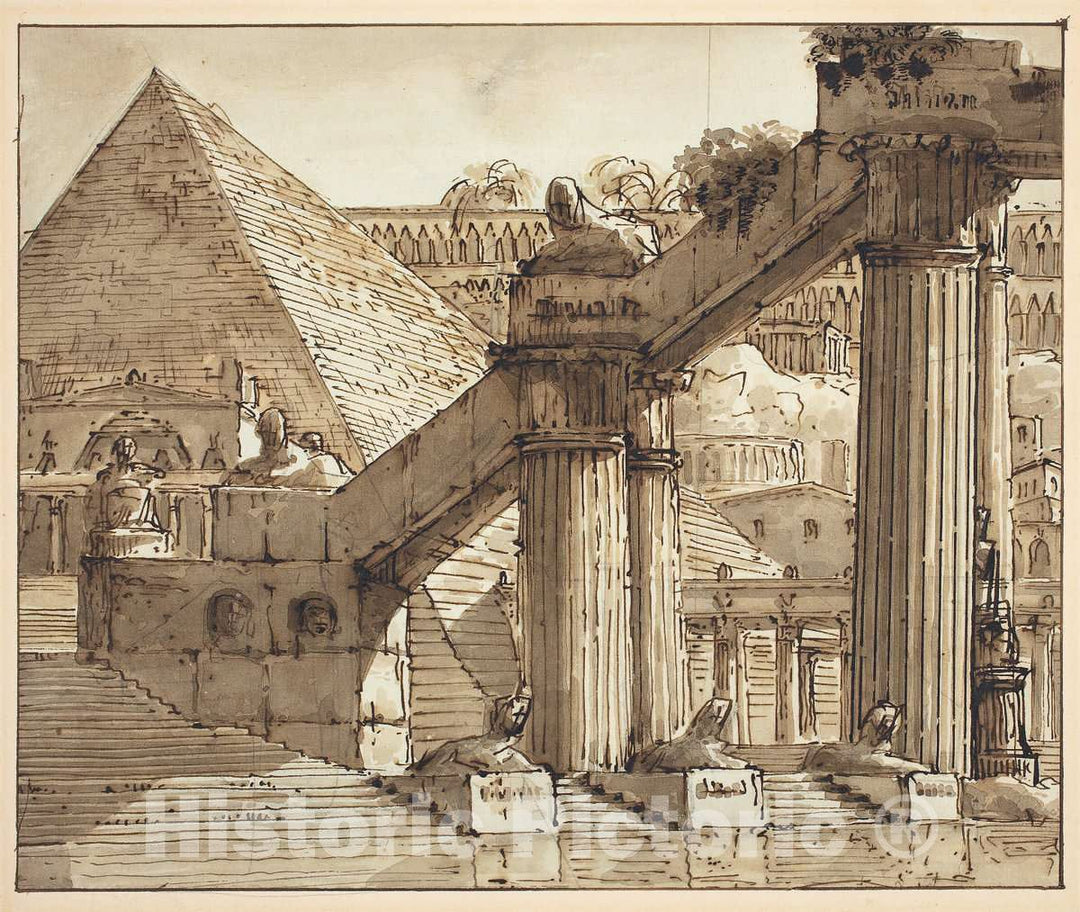 Art Print : Giovanni Galliari, Egyptian Stage Design - Vintage Wall Art