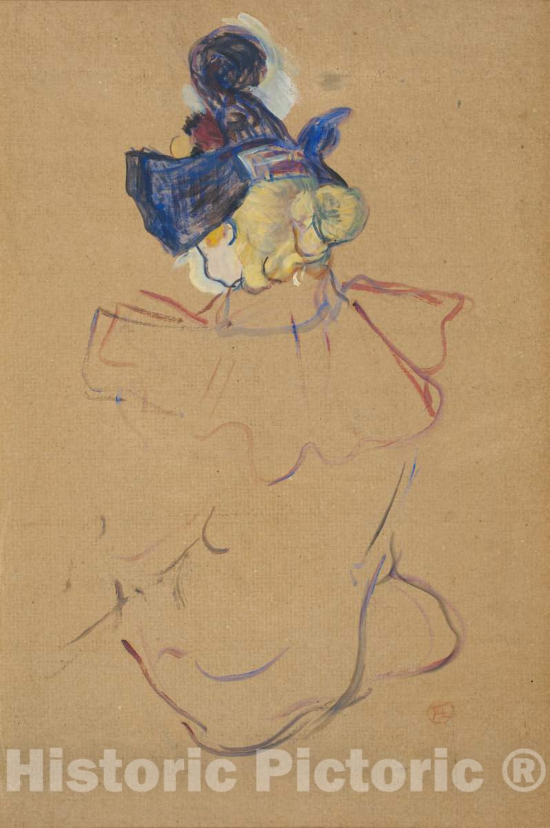 Art Print : Henri de Toulouse-Lautrec, Seated Woman from Behind - Study for Au Moulin Rouge, 1892 - Vintage Wall Art