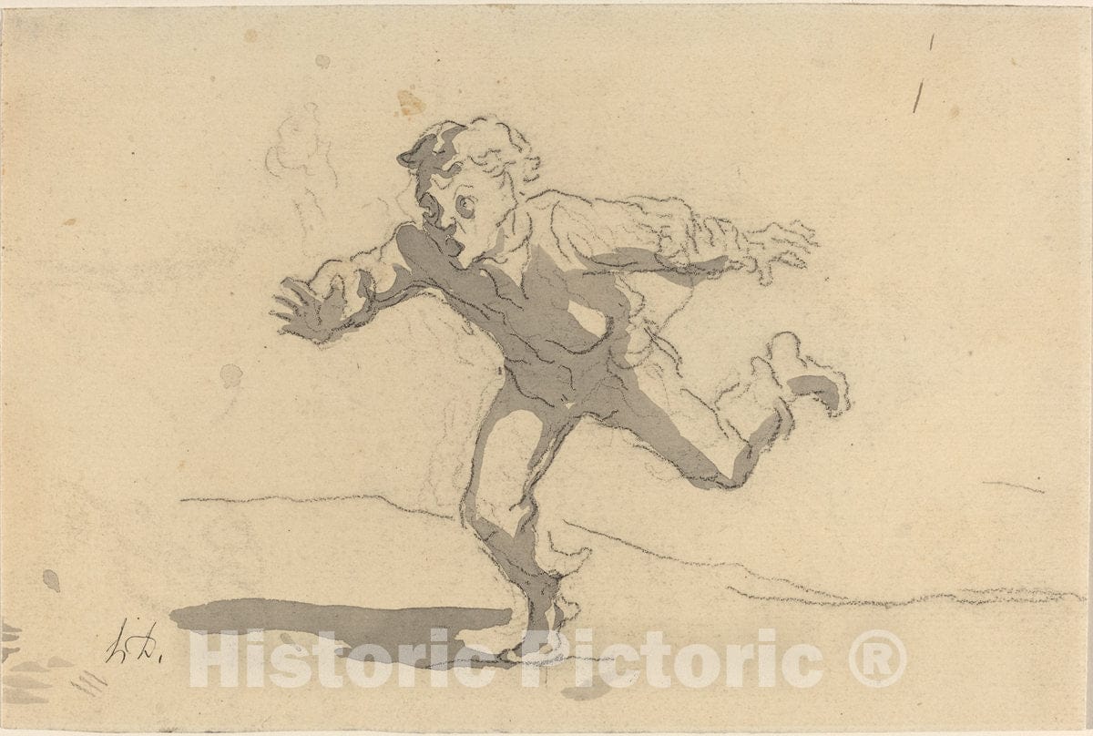 Art Print : HonorÃ© Daumier, The Young Courier - Vintage Wall Art