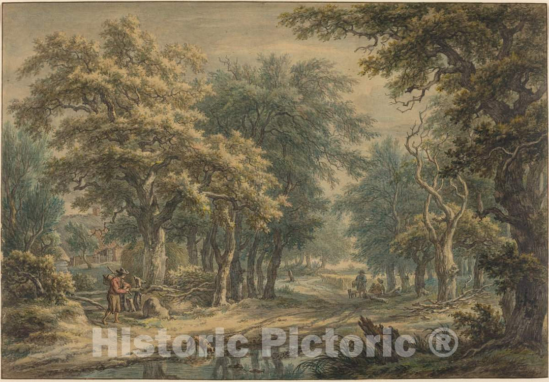 Art Print : Egbert Van Drielst, at Donderen, in The Woods of Drenthe, 1799 - Vintage Wall Art