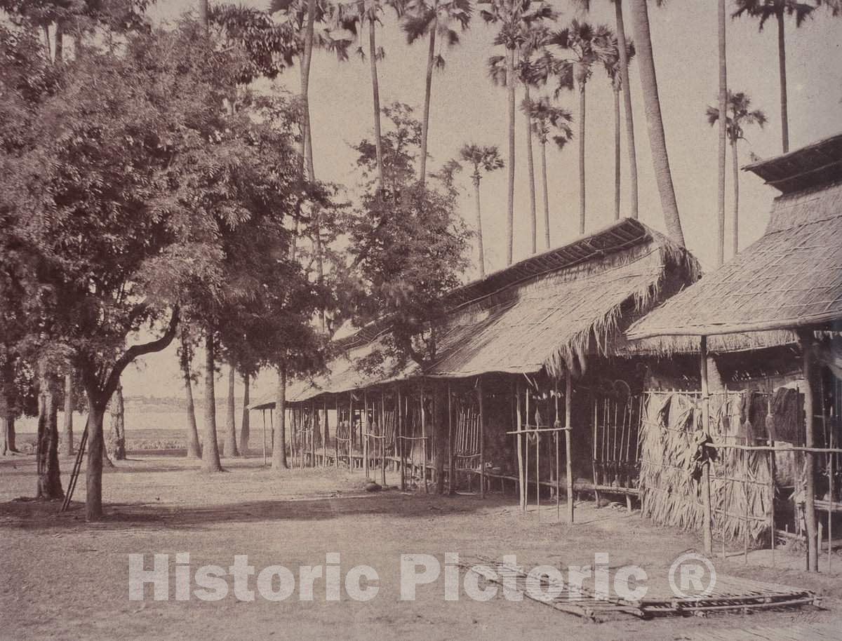 Art Print : Linnaeus Tripe, Amerapoora: Barracks of The Burmese Guard, 1855 - Vintage Wall Art